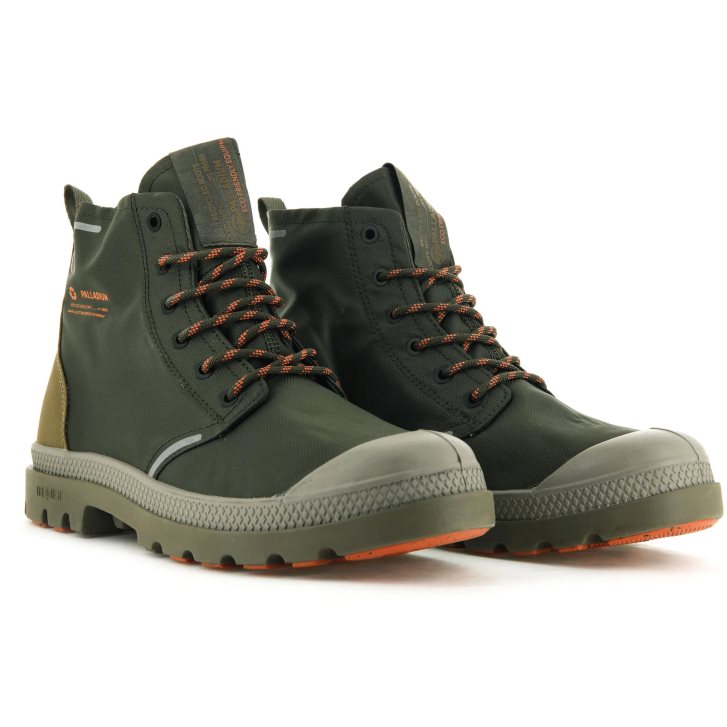 Palladium Pampa Lite+ Recycle WP+ Men's Boots Olive | UK Q390-DIJ